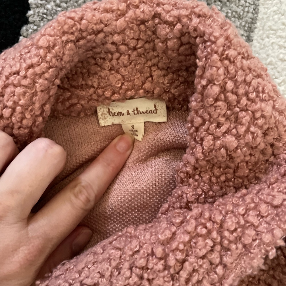 Vici pink fuzzy shacket